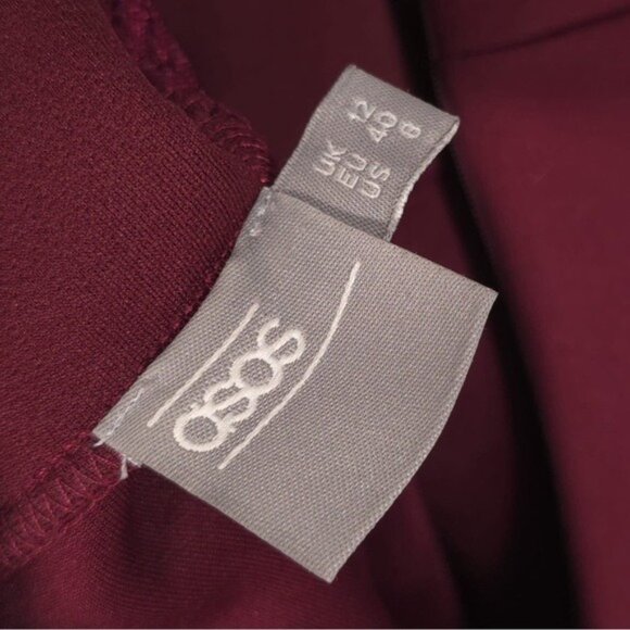 asos Women’s Dress Mini Lace A-Line Fit & Flare Sleeveless Lined Burgundy Size 8 - Picture 3 of 10